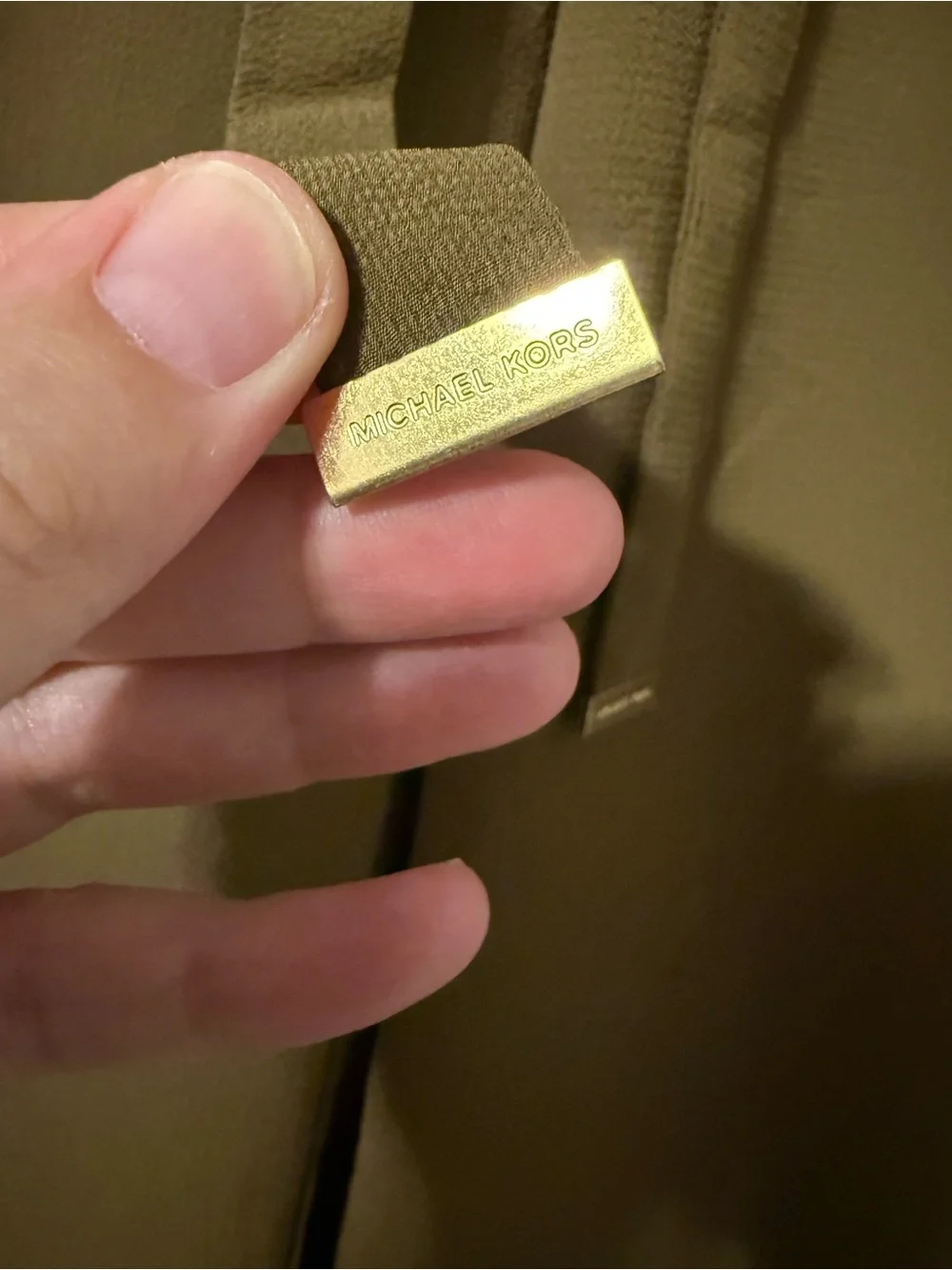 Michael Kors Olive Green Wide-Leg Drawstring Pants